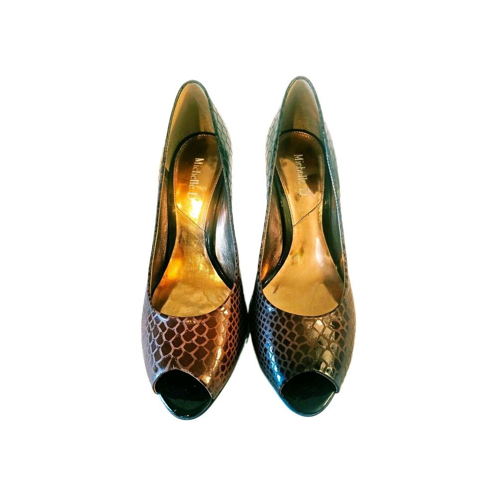 Michelle D Brown Faux Leather Size 8